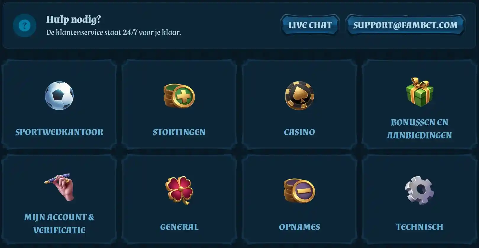 FamBet Casino Klantenservice